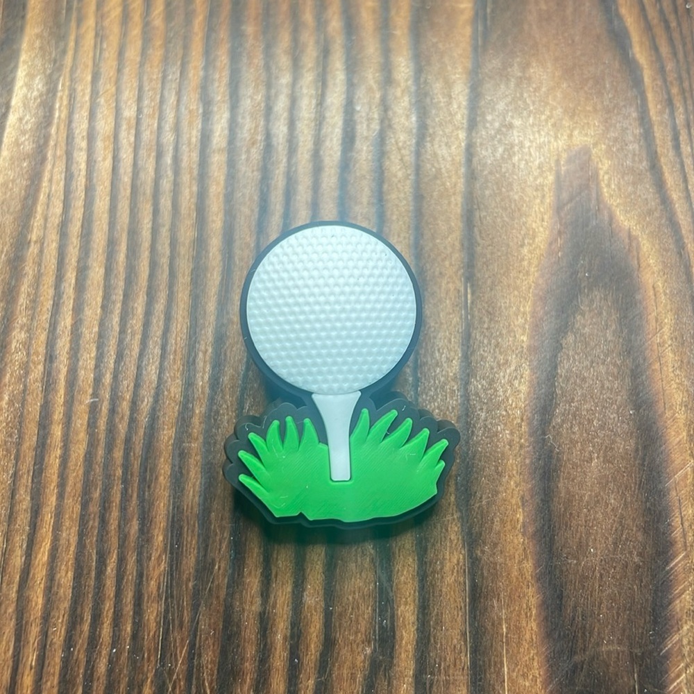 Golf ball and tee Crocs shoe charm jibbitz